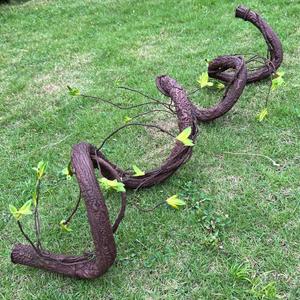 Bendable Artificial Tree Twigs Cane Vine Branches Largre 6.3Ft Fake Plants Trunk Animal Climbing Garland with Leaves for Home Garden Wall Hanging Decoration, 74 inches