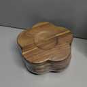 Wooden Platters and Trays for Food Dinner Plates 8 Inch Acacia Wood Serving Tray Wooden Serving Platters for Home Decor, Food, Vegetables, Fruit, Charcuterie, Appetizer Serving Tray, 3 Pack