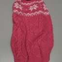 Warm Winter Pink Dog Sweater - Female Cold Weather Pet Clothes for Small Medium Large Dogs Girl Indoor Outdoor, Soft Classic Knit Puppy Apparel Coat