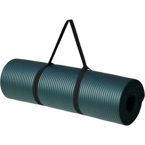 Amazon Basics Extra Thick Exercise Yoga Gym Floor Mat with Carrying Strap, Cyan, 74 x 24 x .5 Inches