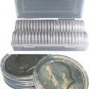 40mm (50pcs) Silver Dollar Coin Box, Silver Eagle Coin Capsule for Collectors, with Clear Plastic Storage Coin Collector's Supplies Organization Box