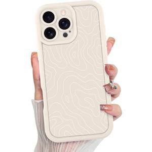 MZELQ for iPhone 16 Pro Max Case, Silicone Wave Ripple Cute Pattern, Camera Protection Soft Slim Shockproof for Girls Women -White MZELQ for iPhone 16 Pro Max Case, Silicone Wave Ripple Cute Pattern, Camera Protection Soft Slim Shockproof for Girls Women -White