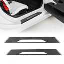 Real Carbon Fiber Inner Door Sill Protector Compatible with Corvette C8 2020-2026, Door Sill Plates Interior Decor Sticker Accessories
