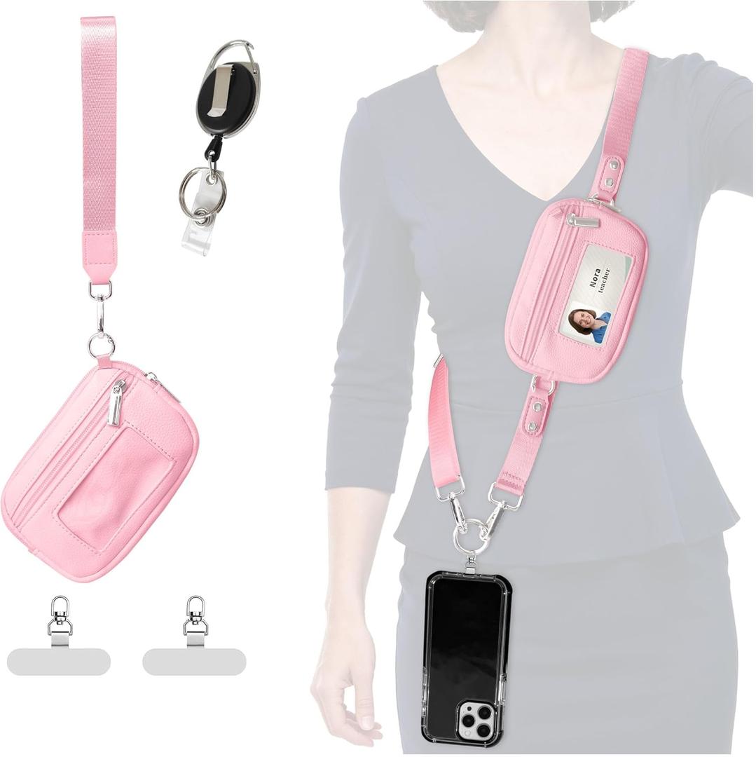 Crossbody Lanyard Teacher (Pink)