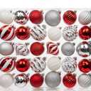 Briful 60PCS Christmas Ornaments Set Red and White Christmas Tree Ornaments Balls Plastic Shatterproof Decorative Hanging Ornaments for Xmas Home Winter Holiday Party Decor