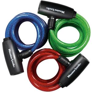 Master Lock Bike Lock Cables with Key, Blue, Green, and Red 3-Pack of Keyed-Alike Bicycle Cable Locks, 6 ft. Long, 8127TRI