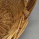 Handwoven Wicker Harvest Basket with Handle, Natural Storage and Picnic Basket, 15.7x13x15 Inches