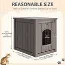 Cat Litter Box Enclosure, Plastic Outdoor Cat House Weatherproof, Multi-Functional Hidden Litter Box Furniture for Living Room, Backyard, Patio, Black, 23.5"D x 18.5"W x 22.5"H