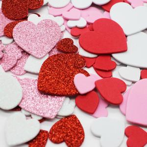 240 Pieces Heart Stickers Self Adhesive Foam Hearts, 3 Sizes in Glitter and Matte Red Pink White, Perfect for Valentine's Day Crafts, DIY Greeting Cards, Mother's Day Cards