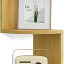 VASAGLE Corner Shelf Wall Mount, 5-Tier Floating Corner Bookshelf, 1 Set