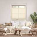 DEZ FURNISHINGS Cordless 1.5" Light Filtering Top Down Bottom Up Cellular Shade, 51.5" W x 64" H, Ivory