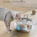 Cat Water Fountain Stainless Steel: Cat Fountain for Drinking with 6 Filters + 3 Sponges - 74oz/2.2L Pet Water Fountain for Cats Inside - Quiet Cats Water Bowl Dispenser - Kitten Drinking Fountains