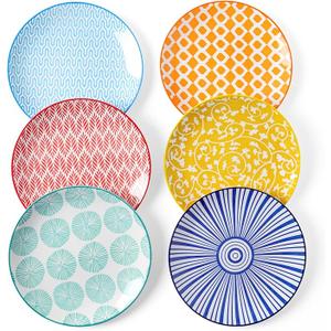 Selamica Ceramic Dessert Plates Set of 5, 6 Inch Mini Dinner Plates for Cake Snacks Side Dish, Microwave & Dishwasher Safe Selamica Ceramic Dessert Plates Set of 5, 6 Inch Mini Dinner Plates for Cake Snacks Side Dish, Microwave & Dishwasher Safe