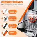 SISUPASSIE 16FT Car Wash Brush with Long Handle, Car Cleaning Brush Kit with Soft Bristle Brush, Solar Panel Cleaning Kit, Window Squeegee, Microfiber Mop, Wheel Brush, Mitt for Truck, RV, Boat