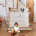 HOMEAL Retractable Baby Gates for Stairs & Doorways, Outdoor Indoor Mesh Dog Gate for Kids or Pet, Extra Wide Baby Gates for Deck, Porch, Hallways, Patio (White, Width Up to 55")