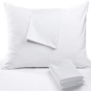 Niagara 4 Pack Pillow Protectors King 20x36 Inches Lab Certified Ultra Fresh Treated 100% Cotton Non Crinkle Quiet Breathable Zipper Covers Cases White