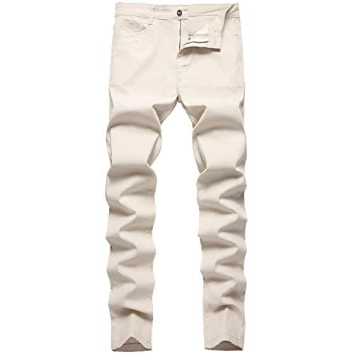 Keevoom Mens Stretch Skinny Flat-Front Fashion Style Comfy Solid Casual Slim Fit Business Dress Chinos Pants 42