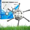 2025 New Upgrade 6 Inches Steel Wire Grass Trimmer Head Universal Steel Wire Weed Eater Head String Trimmer Replacement Brush Blade for Electric Battery Powered Cordless String Cutter (1Pc 6 Blades)