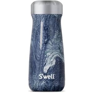 S'well Stainless Steel Traveler, 16oz, Azurite Marble, Triple Layered Vacuum Insulated Containers Keeps Drinks Cold for 24 Hours and Hot for 12, BPA Free, Easy Carrying On the Go