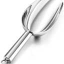 E-far 6 Ounce Stainless Steel Ice Scoop, Utility Metal Ice Scooper for Kitchen Freezer Bar Wedding Party, Multipurpose Small Scoop for Sugar/Flour/Pet Food/Popcorn/Dry Goods, Dishwasher Safe (Silver)