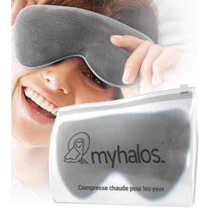 MyHalos Heated Eye Mask for Dry Eyes - Steam Warm Compress for Eyes - Remove Styes, Chalazion Therapy Warming and Heating Pad Hot Compress - Moist Heat Mask for Blepharitis & MGD - FSA|HSA Eligible