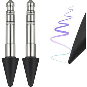 Slim Pen 2 Tips (2 Pack) Replacement fits for Surface Slim Pen 2, Real-Time Sensitivity Replacement nibs fits for Surface Pro 8/Surface Pro X/Surface Laptop Studio/Surface Duo 2 Table Pen (Black)