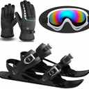 Mini Ski Skates for Snow Portable Skating Ski Shoes Lightweight Short Snowskates Adjustable in Tightness Skiboards Snowshoes Designed for Ski Enthusiasts Perfect for Snowy Slopes