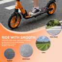 FREEDARE Kick Scooter for Kids & Adults Ages 8+, Foldable Teen Scooter with 2 Big 8-inch Wheels and 4-Level Adjustable Handlebar, Max Load 220 LBS, Orange