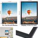 JCJMY 15x18 Picture Frame Black for Poster Photo Picture, Horizontal and Vertical Formats for Wall Hanging, 15 x 18 Wall Gallery Poster Photo Frame for 15 by 18 Photos Posters, Black
