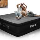 CALEN Air Mattress, Inflatable Mattress with Built-in Pump, Blow Up Mattress, Queen Inflatable Mattress for Camping/Home/Travel, Air Bed with Six-Side Protective Layer, Portable, Black (Black Armor Tech)