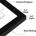 Americanflat 16x22 Picture Frame with Polished Plexiglass - Set of 5 - Use as 12x18 Frame with Mat or Display 16x22 Photo Without Mat - Galleria Collection - Picture Frames for Wall Display - Black