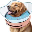 Supet Raised Inflatable Dog Cone Collar to Stop Licking, Soft Dog Cone Alternative After Surgery, Doggie Neck Donut Collar for Small Medium Large Dogs (Large,Donut Light Blue)