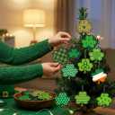 2 x St. Patricks Day Decorations, 36 Pcs Wooden St. Patricks Day Ornaments, Shamrock Hanging Ornaments St Patricks Day Tree Decorations with Twine for Home Party Decor, 12 Styles