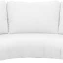 Outdoor Curved Sofa Cushion Cover with Zipper & Anti-Slip Particles, Half Moon Patio Furniture Cushions Covers Waterproof, Olefin Fabric-ONLY Cover (White, 77/40 * 28 * 5.3inch)