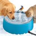 Newget 3L Heated Water Bowl, Outdoor Large Heated Dog Bowls, Outside Waterproof Heated Pet Bowl with Chew Resistant Cord, Smart Thermal Dish Provides Drinkable Water in Winter for Cat, Rabbit, Chicken, Blue