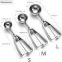 2 x Ice Cream Scoop, 3Pcs Cookie Scoop Set, Stainless Steel Ice Cream Scooper with Trigger Release, Large/Medium/Small Cookie Scooper for Baking, Cookie Scoops for Baking Set of 3 with Cookie Dough Scoop…