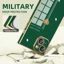 Tzomsze Compatible with iPhone 16 Plus Case,Camera Protection Cute Heart Pattern & Electroplate Reinforced Corners Shockproof Edge Bumper Case for Women Girls-Dark Green