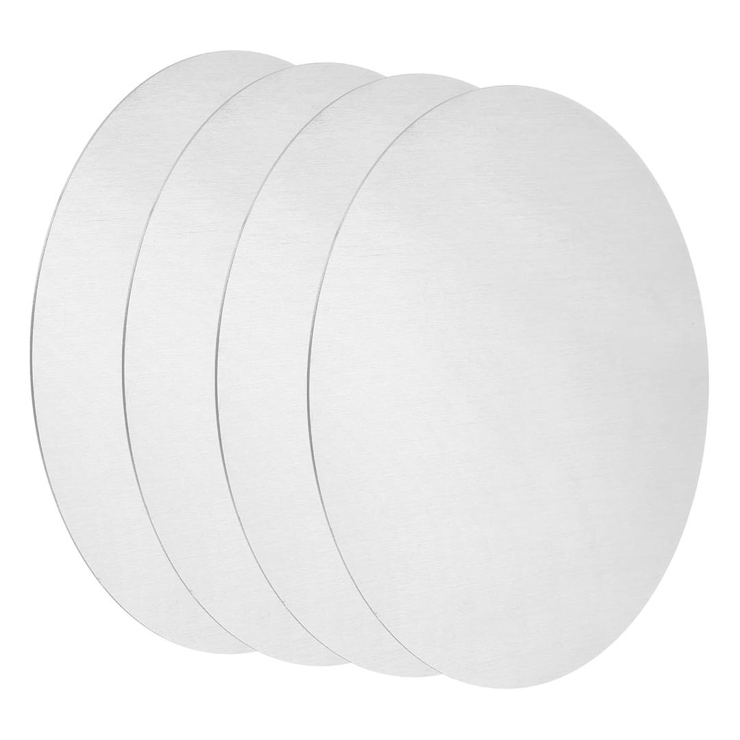 uxcell 4Pcs Aluminum Disc, 6"(150mm) Diameter 0.04"(1mm) Thickness 6061 Aluminum Circle Plates Round Sheets for Metal Stamping