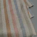 jinchan Striped Linen Kitchen Curtains 26x36 Inches Christmas Tier Curtains Farmhouse Modern Cafe Style Small Window Treatments Airy Light Filtering Rod Pocket for Living Room Bathroom 2 Panels Candy