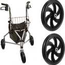 2 Sets Replacement Wheelchair Wheels for Walkers 7.5 Inch Wheelchair Front Wheels Anti Slip Walker Rubber Replacement for Stroller Casters Rollers Accessories