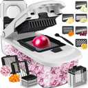Cambom Vegetable Chopper With Container, Multifunctional Food Chopper Onion & Vegetable Cutter Dicer With 8 Blades, Carrot & Veggie Slicer 8 Blades (White)
