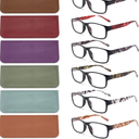 BLS BLUES Reading Glasses for Women/Men Blue Light Blocking, Fashion Readers Anti Eye Strain/Migraine Eyeglasses 6 Packs/Case
, +2.0