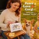 2 x Corgi Gifts for Corgi Lovers Set Includes Corgi Funny Socks, Makeup Bag, Cute Earrings, Stickers,Kitchen Towels -Corgi Gifts