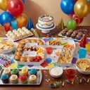 2 Pcs 67 Themed Birthday Party Decorations Six Seven Number Fillable Tray 6 7 Ice Cream 10'' Six Seven Birthday Party Decoration Cardboard Food Letter Tray for Food Candy Cake Dessert