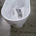 WOODBRIDGE 48" Acrylic Freestanding Bathtub Contemporary Soaking Tub, White Acrylic(Brushed Golden Drain/Overflow),BTA1703-BG-Drain&O