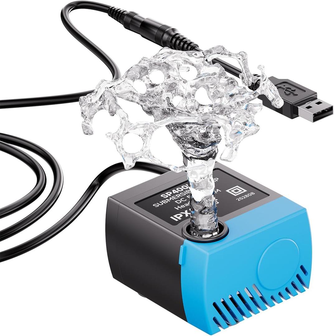 SP-400LV Cat Water Fountain Pump, USB Submersible Replacement Pump for Pet Water Fountain, Compatible with Ceramic, Butterfly, Stainless Steel, Seaside & 360 Cat Dog Dispensers