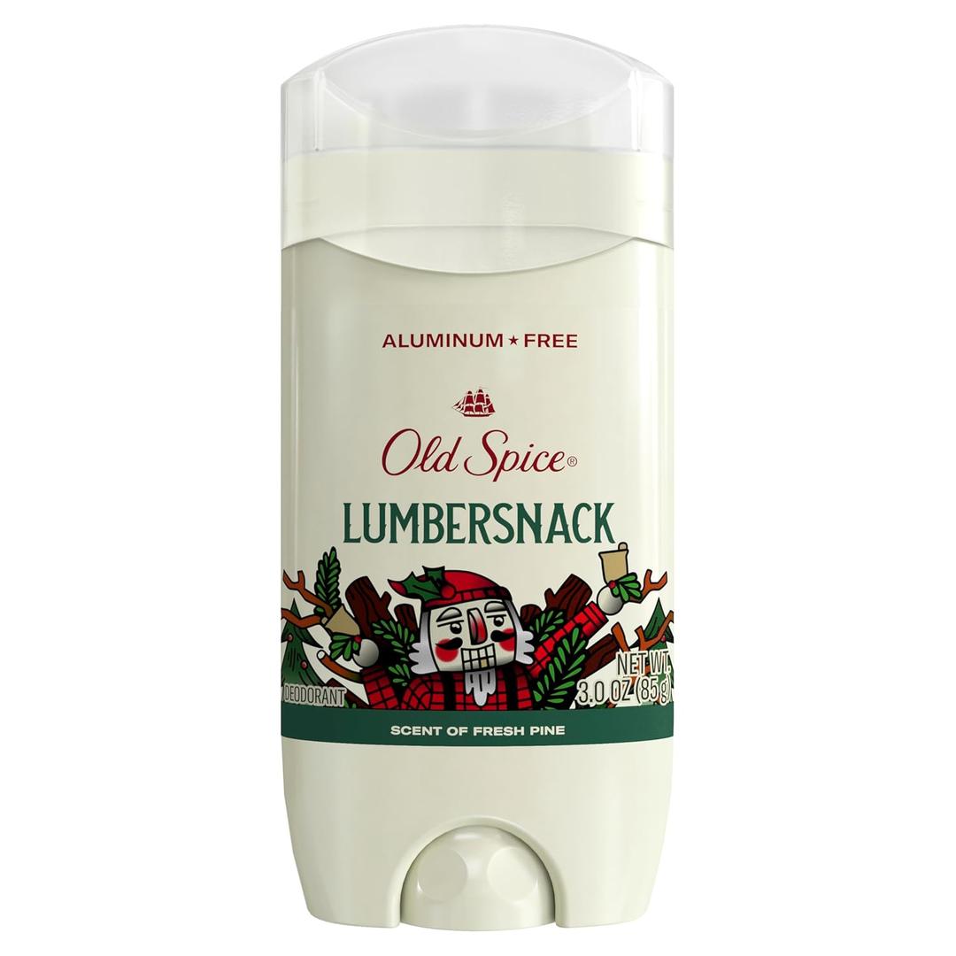 Old Spice Aluminum Free Deodorant for Men, Holidudes Limited Edition, 24/7 Holiday Freshness, Odor Protection, Stocking Stuffer, Lumbersnack with Fresh Pine Scent, 3.0 oz (Pack of 1)