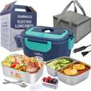 Heated Lunch Box - Electric Lunch Box - Food Heater with Dual Power 12V/110V - Portable Heated Lunch Container with Utensils & Carry Bag - Deluxe Warming Box for Women, Office & Travel (Green)