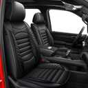 AOMSAZTO Car Seat Covers Full Set Fit for Dodge RAM 2002-2025 1500 2500 3500 Truck Pickup Crew Quad Cab with Curved Bench, Black