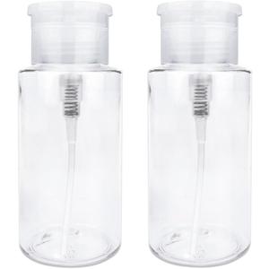 PANA 10oz. (Quantity: 2 Pieces) Liquid Push Down Pump Dispenser Empty Bottle with Flip Top Cap (Clear)